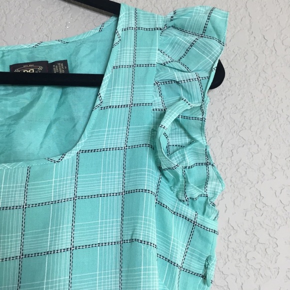 RRL Double Blue Checked Cotton Dobby Dress 8-10 - Picture 6 of 9